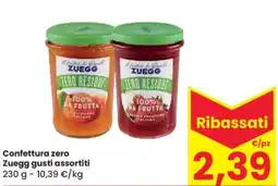 Despar Confettura zero Zuegg gusti assortiti offerta