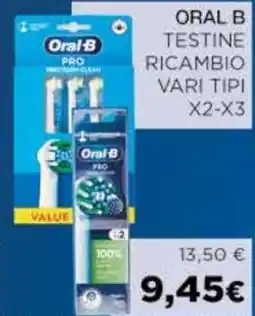 Coop ORAL B Testine ricambio vari tipi x2-x3 offerta
