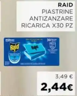 Coop Raid piastrine antizanzare ricarica x30 pz offerta