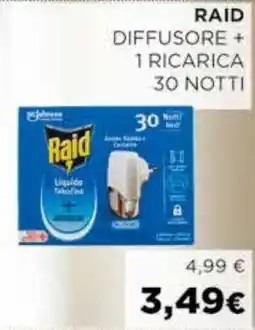 Coop Raid diffusore + 1 ricarica 30 notti offerta