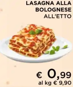 Lasagna alla bolognese all'etto