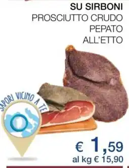 Coop Su sirboni prosciutto crudo pepato all'etto offerta