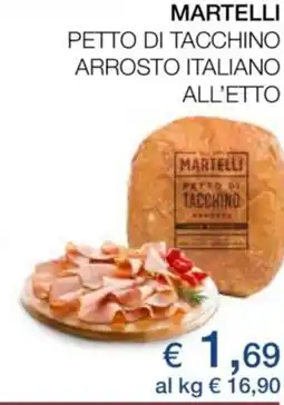 Coop Martelli petto di tacchino arrosto italiano all'etto offerta