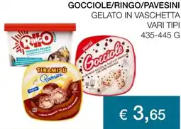 Coop Gocciole/ringo/pavesini gelato in vaschetta vari tipi offerta
