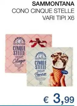 Coop Sammontana cono cinque stelle vari tipi x6 offerta