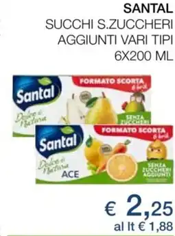 Coop Santal succhi s.zuccheri aggiunti vari tipi offerta