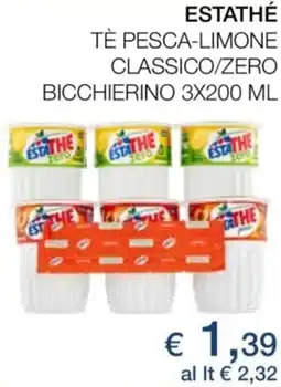 Coop Estathé tè pesca-limone classico/zero bicchierino offerta