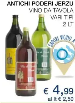 Coop Antichi poderi jerzu vino da tavola vari tipi offerta