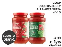 Coop Coop sugo basilico/ alla arrabbiata offerta