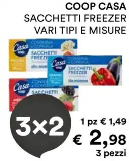 Coop Coop casa sacchetti freezer vari tipi e misure offerta