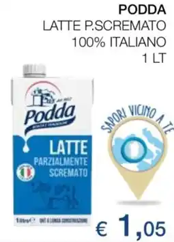 Coop Podda latte p.scremato 100% italiano offerta