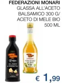 Coop Federazioni monari glassa all'aceto balsamico/aceto di mele bio offerta