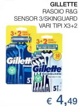 Coop Gillette rasoio r&g sensor 3/skinguard vari tipi offerta
