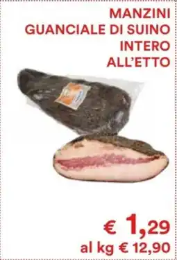 Coop Manzini guanciale di suino intero all'etto offerta