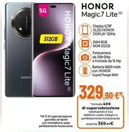 Expert HONOR Magic 7 Lite offerta