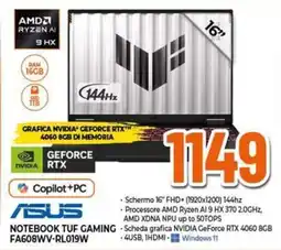 Expert Asus NOTEBOOK TUF GAMING FA608WV-RL019W offerta
