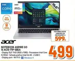 Expert acer NOTEBOOK ASPIRE GO 15 AG15-71P-58EA offerta