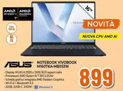 Expert Asus notebook vivobook M1607KA-MB053W offerta