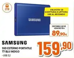 Expert Samsung ssd esterno portatile T7 BLU INDIGO offerta