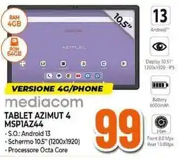 Expert mediacom TABLET AZIMUT 4 MSP1AZ44 offerta