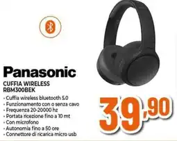 Expert Panasonic CUFFIA WIRELESS RBM300BEK offerta