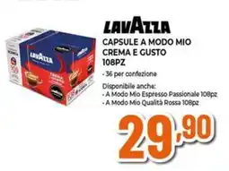 Expert Lavazza capsule a modo mio crema e gusto offerta