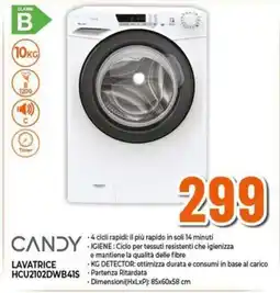 Expert Candy lavatrice HCU2102DWB41S offerta