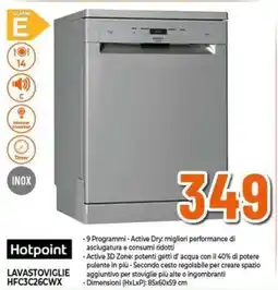 Expert Hotpoint LAVASTOVIGLIE HFC3C26CWX offerta