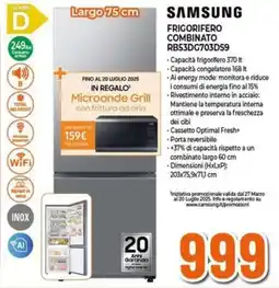 Expert Samsung frigorifero combinato RB53DG703DS9 offerta