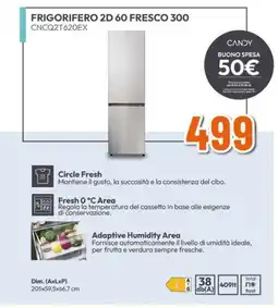 Expert CANDY FRIGORIFERO 2D 60 FRESCO 300 CNCQ2T620EX offerta