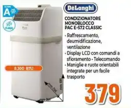 Expert DeLonghi CONDIZIONATORE MONOBLOCCO PAC E-572 CLASSIC offerta