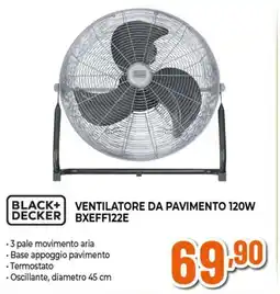 Expert BLACK+ DECKER Ventilatore da pavimento 120W BXEFF122E offerta