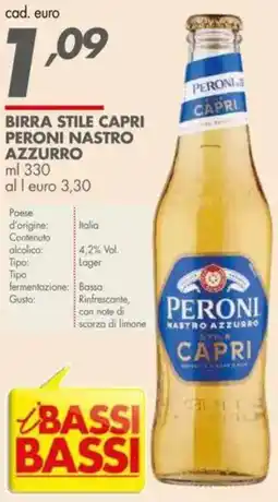 Italmark Birra stile capri PERONI NASTRO AZZURRO offerta