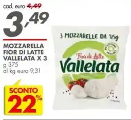 Italmark Mozzarella fior di latte VALLELATA offerta