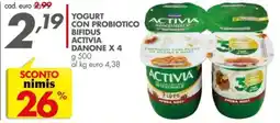 Italmark Yogurt con probiotico bifidus activia DANONE offerta