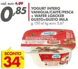 Italmark Yogurt intero vaniglia/caffè/pesca + wafer loacker gusto+gusto MILA offerta