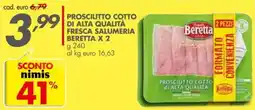 Italmark Prosciutto cotto di alta qualità fresca salumeria BERETTA offerta