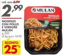 Italmark Noodles con pollo e verdure MULAN offerta