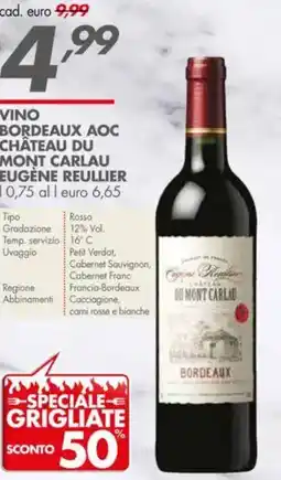 Italmark Vino bordeaux aoc château du mont carlau EUGÈNE REULLIER offerta