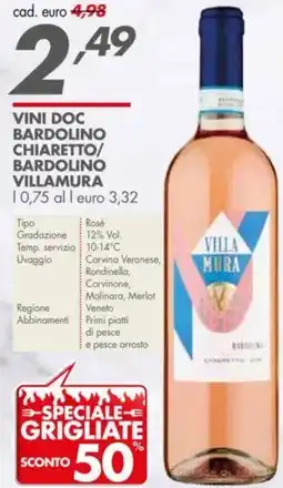 Italmark Vini doc bardolino chiaretto/ bardolino VILLAMURA offerta