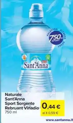Carrefour Naturale Sant'Anna Sport Sorgente Rebruant Vinadio offerta