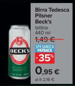 Carrefour Birra Tedesca Pilsner Beck’s offerta