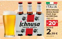 Carrefour BIRRA ICHNUSA ANIMA SARDA offerta
