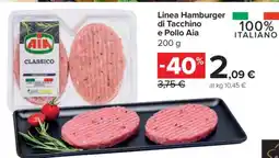 Carrefour Linea Hamburger di Tacchino e Pollo Aia offerta