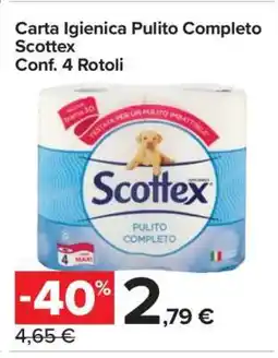 Carrefour Carta Igienica Pulito Completo Scottex offerta