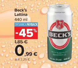 Carrefour Beck’s Lattina offerta