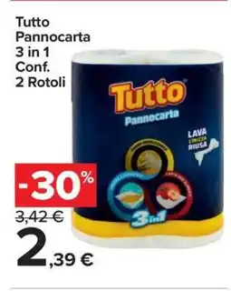 Carrefour Tutto Pannocarta 3 in 1 Conf. 2 Rotoli offerta