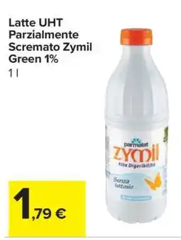 Carrefour Latte UHT Parzialmente Scremato Zymil Green 1% offerta
