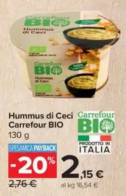 Carrefour Hummus di Ceci Carrefour Bio offerta