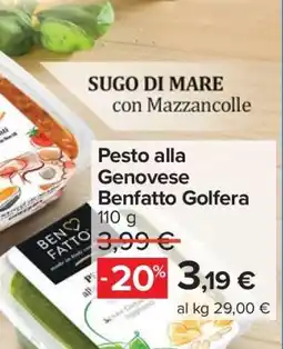 Carrefour Pesto alla Genovese Benfatto Golfera offerta